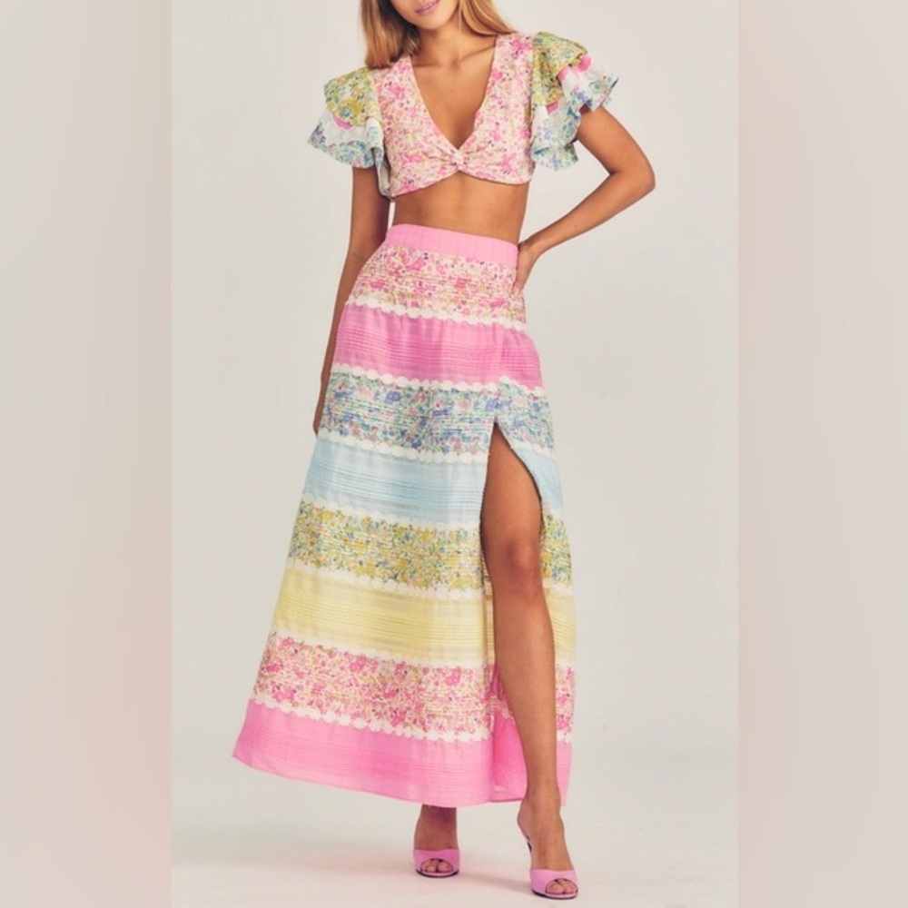 LoveShackFancy Makia wrap skirt + top set. Sold out everywhere.